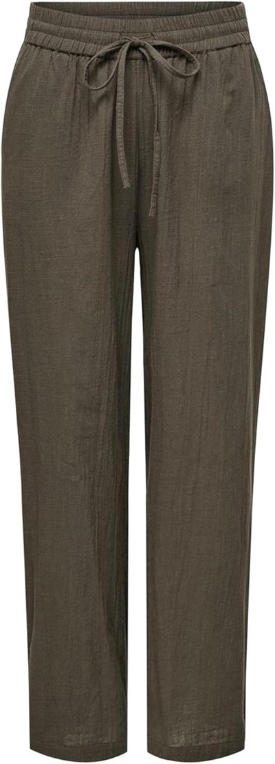 ONLY Onltizana Cotton Loose Pants Wvn Noos Elastik bel ve yan cepli Basic pantolon Kadın