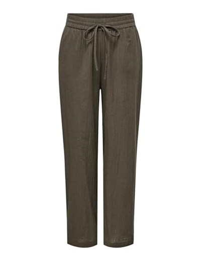ONLY Onltizana Cotton Loose Pants Wvn Noos Elastik bel ve yan cepli Basic pantolon Kadın