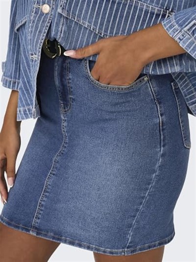 ONLY ONLWONDER HW DNM SKIRT PIM NOOS Kadın Mini Etek Kadın