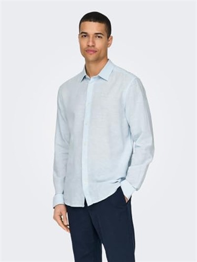 Only & Sons ONSCAIDEN LS SOLID LINEN SHIRT NOOS gömlek Erkek
