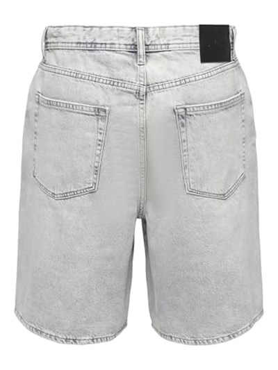 Only & Sons Onsfade Rahat Kalıp Jean Şort, XL, 22033157, Gri, Erkek