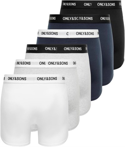 Only & Sons Onsfitz Solid Black Trunk 7li paket Noos Boxer Şort Erkek