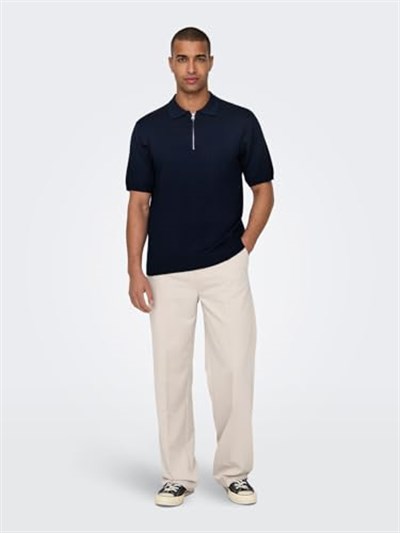 Only & Sons ONSWYLER LIFE REG 14 SS ZIP POLO KNIT Triko Erkek