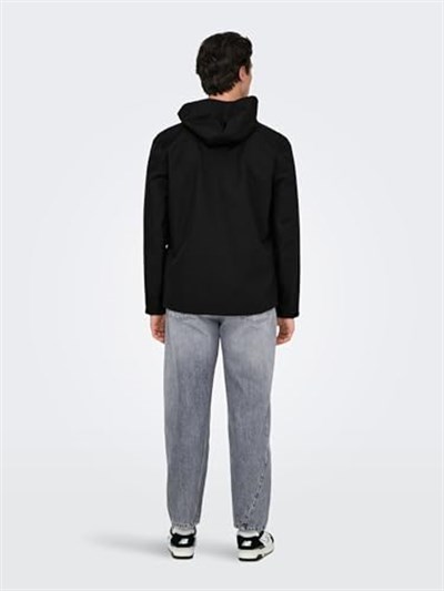 Only & Sons Su Geçirmez Siyah Mont, M, EONLYSCKT000001, SİYAH, Erkek