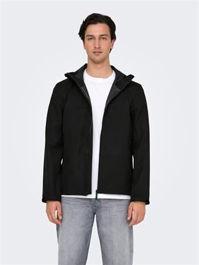 Only & Sons Su Geçirmez Siyah Mont, M, EONLYSCKT000001, SİYAH, Erkek