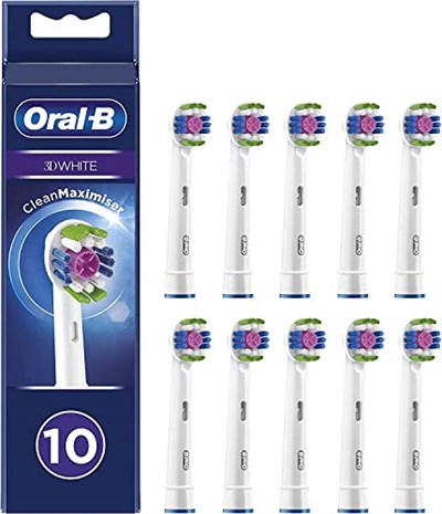 Oral-B 3DWhite elektrikli diş fırçası başlığı, 10 adet, CleanMaximiser kıllı beyazlatıcı diş temizliği, Oral-B diş fırçaları için diş fırçası başl - Seçenekler: 8 Stück (1er Pack), 10 Stück (1er Pack)