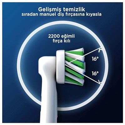 Oral-B Cross Action X-Filament Şarjlı Diş Fırçası Yedek Başlığı 4 Adet