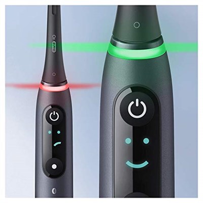 Oral-B iO 8 elektrikli diş fırçası / elektrikli diş fırçası devrim niteliğinde mıknatıs teknolojisi ve mikro titreşim, 6 temizleme programı, renkli ekran ve seyahat kılıfı, siyah onyx