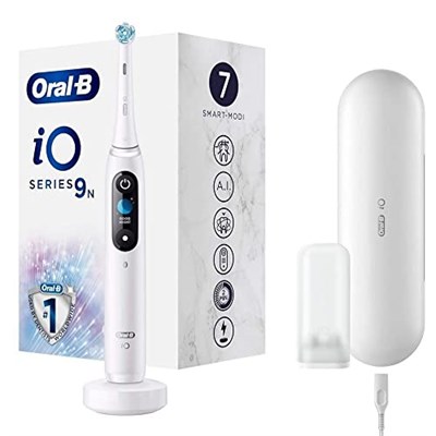 Oral-B iO 9 elektrikli diş fırçası / elektrikli diş fırçası devrim niteliğinde mıknatıs teknolojisi ve mikro titreşim, 7 temizleme programı, 3D diş yüzeyi analizi, renkli ekran ve şarj seyahat kılıfı,