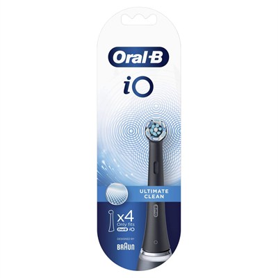 Oral-B İo Black Ultimate Clean Yedek Diş Fırçası Başlığı, 4 Adet, Siyah