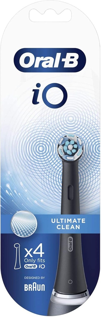 Oral-B İo Black Ultimate Clean Yedek Diş Fırçası Başlığı, 4 Adet, Siyah
