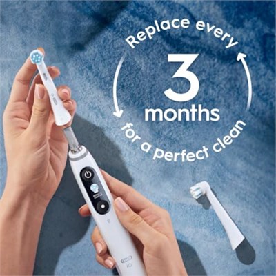 Oral-B iO Serisi Nazik Bakım Elektrikli Diş Fırçası Yedek Fırça Başlıkları, Oral-B Elektrikli Diş Fırçası için, 4 Adet, Beyaz