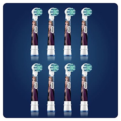 Oral-B Kids Frozen elektrikli diş fırçası başlığı, 8 adet, ekstra yumuşak kıllar, Oral-B diş fırçaları için diş fırçası başlığı, 3 yaşından büyük çocuklar için, posta kutusu özellikli ambalaj