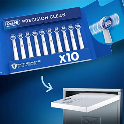 Oral-B Precision Clean şarj için yedek-Aufsteckbuersten, elektrik diş fırçaları, Briefkastenfaehige ambalaj, 10 adet