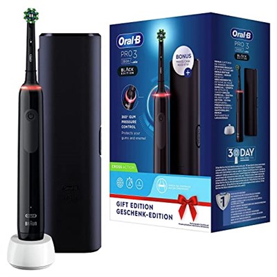 Oral-B Pro 3 3500 Edition seyahat kılıflı, siyah, 3 adet (tekli paket)