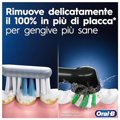 Oral-B Pro 3 3500 Elektrikli Diş Fırçası Salıncak Döner, Hassas Diş Etlerini Korumak için Basınç Sensörü, Beyazlık Modu, 2 Yedek Yuvarlak Fırça 1 Şarj Cihazı, Siyah