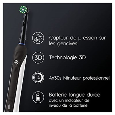 Oral-B Pro 790 elektrikli diş fırçası, derinlemesine temizlik için, 2 adet diş fırçası, siyah