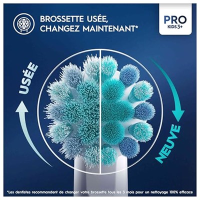 Oral-B Pro Kids Disney Buz Kraliçesi Yedek Fırçalar, Hassas Diş Etleri İçin Yuvarlak ve Yumuşak Uçlar, Çocuklar İçin Elektrikli Fırçalar İçin Uygun, 4lü Paket
