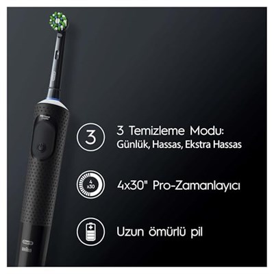 Oral-B Şarjlı/Elektrikli Diş Fırçası Vitality Pro Siyah Koruma ve Temizlik