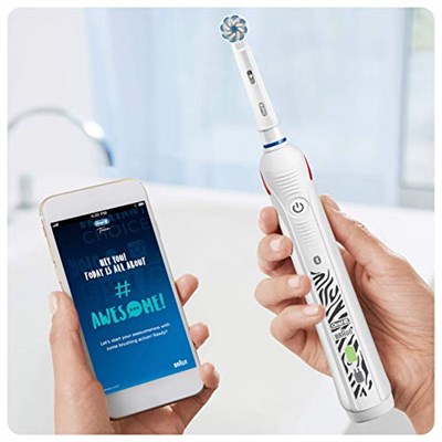 Oral-B Teen elektrikli diş fırçası/elektrikli diş fırçası, 3 temizleme modu, diş bakımı için Sensitiv ve Bluetooth uygulaması dahil, Ortho-Care diş telleri için takma fırçası, Braun tarafından