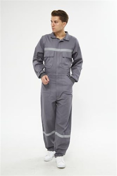 Orange Safety Gri Bütün İş Tulumu 12/16 Gabardin