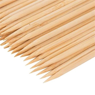 ORANJ 25 Cm 3 Mm%100 Ağaç Bambu Çöp Şiş Kalın Çöp Şiş Tahta - 100 Adet