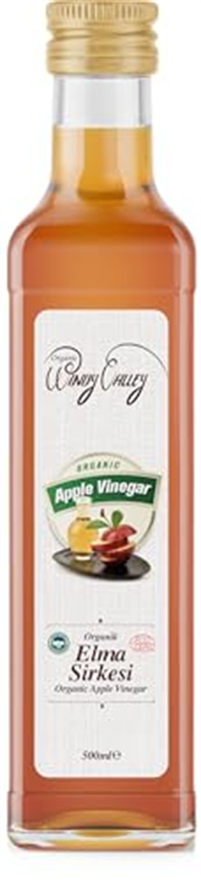 Organic Windy Valley Organik Elma Sirkesi (Sirke Analı) / Apple Vinegar (With the Mother) (500ml), ECOCERT Sertifikalı & İzlenebilir - İçimlik, Cam Şişe