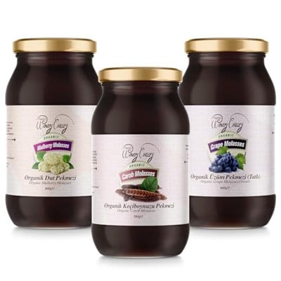 Organic Windy Valley Pekmez Seti (3 Parça) / ECOCERT Sertifikalı (460gr x 2 Adet)+(380gr x 1 Adet)