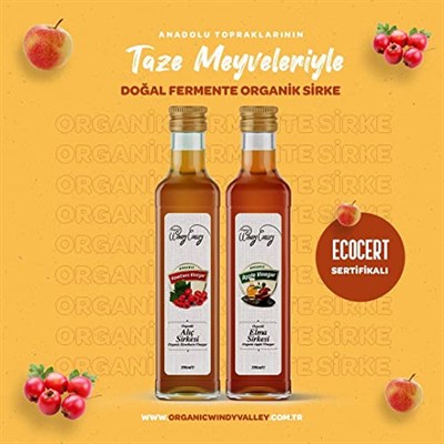 Organik Alıç Sirkesi/ECOCERT Sertifikalı (500ml), Kalp Dostu Geleneksel Fermentasyon