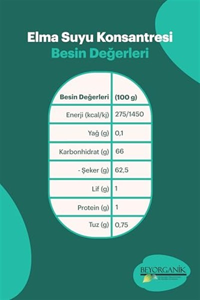 Organik Elma Suyu Konsantresi%100 Elma 685gr