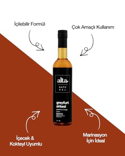 Organik Fermente Greyfurt Sirkesi Katkısız Cam Şişe – 500 ml