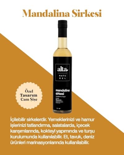 Organik Fermente Mandalina Sirkesi Katkısız Cam Şişe – 500 ml