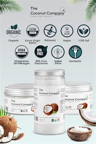 Organik Hindistan Cevizi Yağı Soğuk Sıkım 335 ml