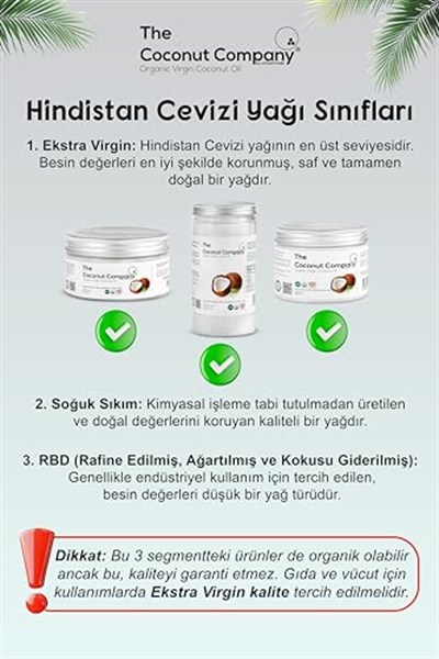 Organik Hindistan Cevizi Yağı Soğuk Sıkım 335 ml