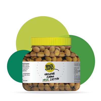Organik Yeşil Kırma Zeytin (1200G) - 2025 Hasatı