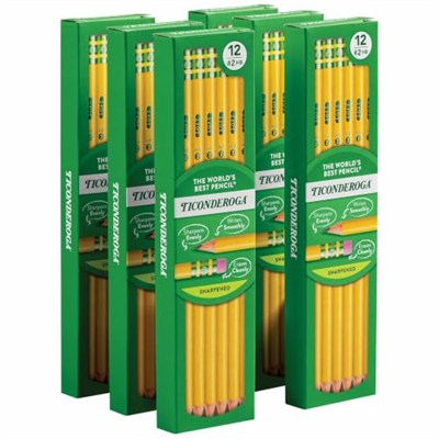 Original Ticonderoga® Pencils, Pre-Sharpened, Box of 72