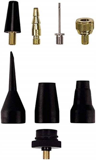 Orijinal Einhell 8 Parça Kompresör Aksesuar Seti (metal top iğnesi ve bisiklet lastikleri için supap adaptörü dahil) - 4139695