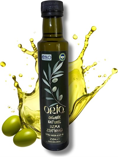 Orio Organik Natural Sızma Zeytinyağı 250 ML Cam Şişe - Soğuk Sıkım, Premium, Organik Sertifikalı,Sofra Kullanımı İçin İdeal
