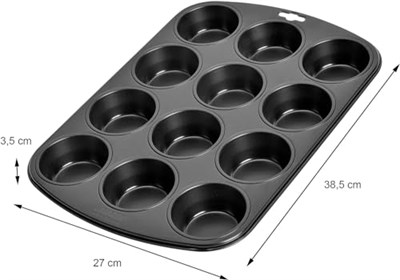 Orret Home 12’li Muffin ve Cupcake Fırın Tepsisi – Yapışmaz Metal Kek Kalıbı, 12 Gözlü Muffin Kabı, Cup Cake Pişirme Tepsisi, Fırın Uyumlu Kek Kalıbı - Seçenekler: 6 Gözlü, 12 Gözlü