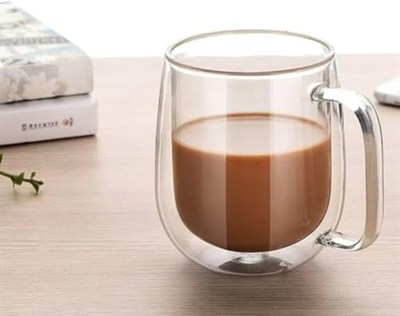 Orret Home 2 Adet 250 ml Çift Cidarlı Borosilikat Cam Kupa Bardak Termisil Isıya Dayanıklı Şeffaf Kahve Çay Latte Espresso Fincanı Cam Bardak Seti