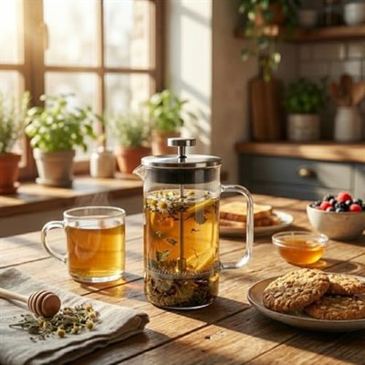 Orret Home 350 ml Borosilikat Cam Termisil French Press – Dayanıklı Cam Çay & Filtre Kahve Demleme, Bitki Çayı, Kahve Presi, Sızdırmaz Kapaklı Espresso & Çay Demleyici