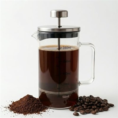 Orret Home 350 ml Borosilikat Cam Termisil French Press – Dayanıklı Cam Çay & Filtre Kahve Demleme, Bitki Çayı, Kahve Presi, Sızdırmaz Kapaklı Espresso & Çay Demleyici