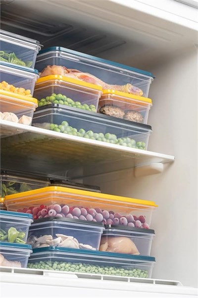 Orret Home 4 Adet Buzdolabı Organizeri, Buzdolabı İçin Çok Amaçlı Saklama Kabı, Fresh Box, Şeffaf ve Ayarlanabilir, Gıdaları Taze Tutma Özelliği, Mutfak - Seçenekler: 600 Ml, 1170 Ml, 1200 Ml, 2400 Ml