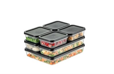 Orret Home 4 Adet Buzdolabı ve Derin Dondurucu Saklama Kabı Seti, Fresh Box, Dolap Düzenleyici ve Buz Dolabı Organizeri, BPA İçermeyen PP Plastik,Gıdaları Taze Tutma,Mutfak Düzenleyici (Gri)