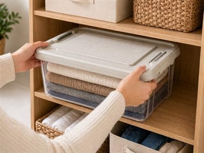 Orret Home Kilitli Saklama Kabı Şeffaf Organizer PP Plastik Gıda Saklama Kabı Kapaklı Buzdolabı Düzenleyici İstiflenebilir Çok Amaçlı Saklama Kutusu (12 Litre)