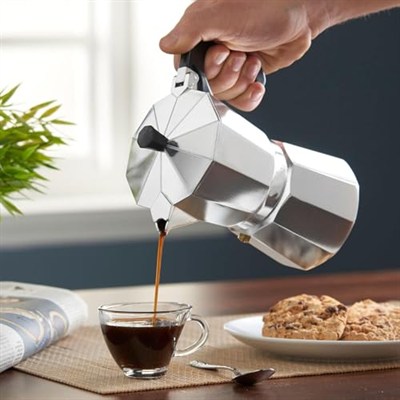 Orret Home Moka Express Espresso Cezvesi – Ocak Üstü Espresso Pişirici, Alüminyum Gövde, Klasik İtalyan Tarzı Kahve Demleme Cezvesi-Expresso Demleyici Cezve (3 Cup)
