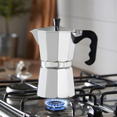 Orret Home Moka Express Espresso Cezvesi – Ocak Üstü Espresso Pişirici, Alüminyum Gövde, Klasik İtalyan Tarzı Kahve Demleme Cezvesi-Expresso Demleyici Cezve (3 Cup)