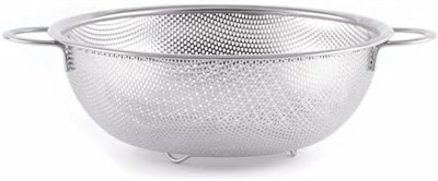 Orret Home Paslanmaz Çelik Ayaklı Çift Kulplu Süzgeç – Mutfak İçin Metal Sebze, Meyve ve Pirinç Yıkama Süzgeci, Dayanıklı Ayaklı Metal Süzek (28 Cm) - Bedenler: 22 Cm, 25 Cm, 28 Cm, 31 Cm