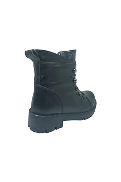 Ortopedika Fikretbebelolita Patik Kız Çocuk Bot Siyah Troklu Yanı Fermuarlı% 100 Deri Anatomik