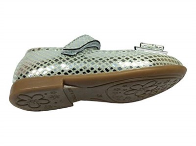 Ortopedika Ortaç Bebe Siyaha Gümüş Crocodil Rugan Katli Taşli Fyk Kiz Çocuk Babet İçi% 100 Deri